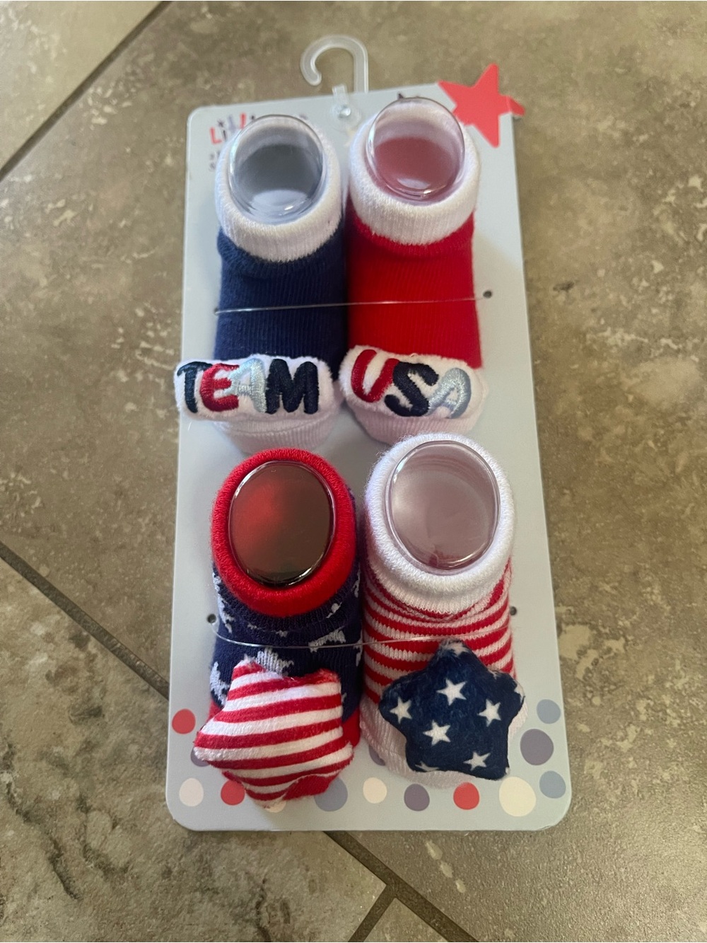 Little Me Red & Navy Patriotic Baby Sock Set